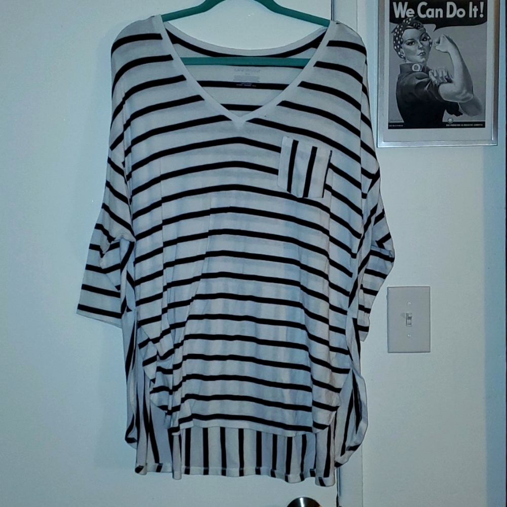 Lane Bryant striped 3/4 sleeve top